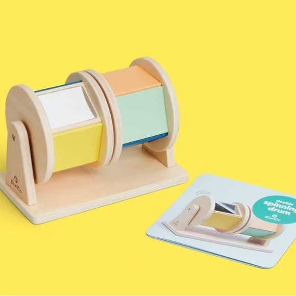 Kiwi Co Double Spinning Drum Montessori Wooden Toy - Picture 4 of 6